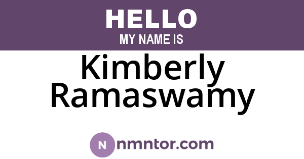 Kimberly Ramaswamy