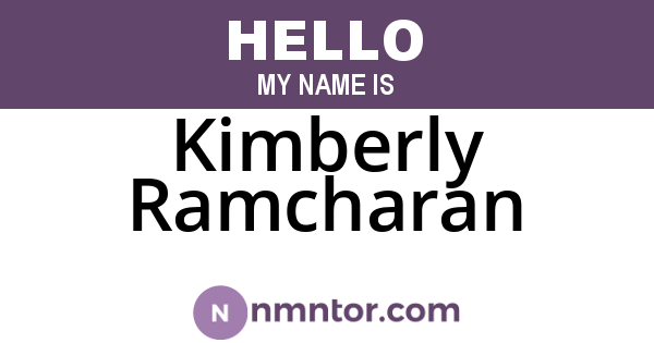 Kimberly Ramcharan