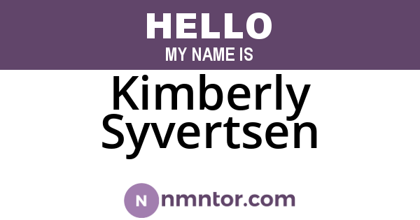 Kimberly Syvertsen