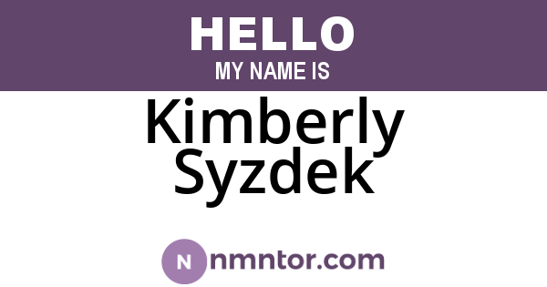 Kimberly Syzdek