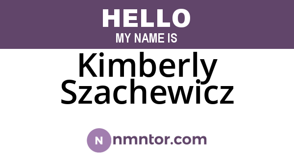 Kimberly Szachewicz