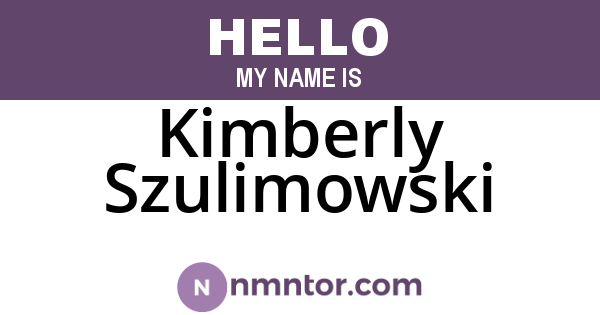 Kimberly Szulimowski