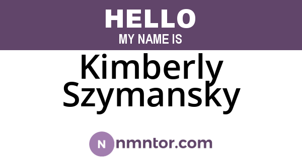 Kimberly Szymansky