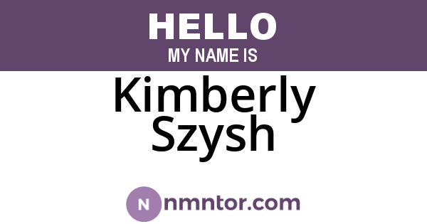 Kimberly Szysh