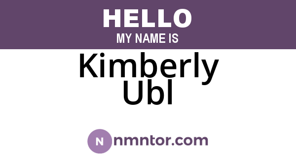 Kimberly Ubl