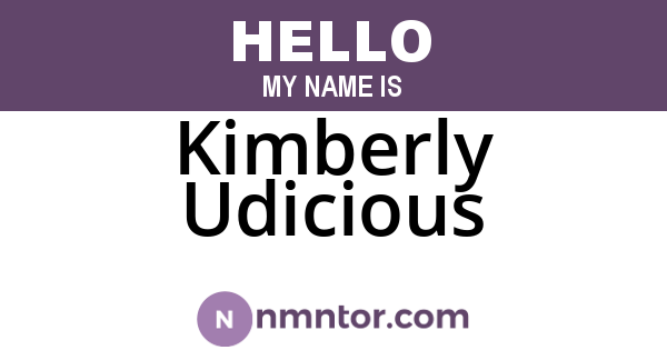 Kimberly Udicious