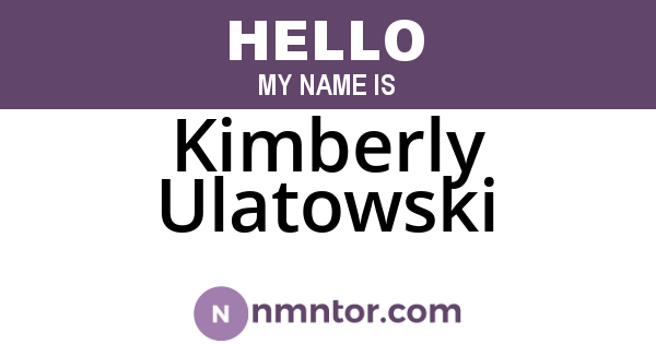 Kimberly Ulatowski