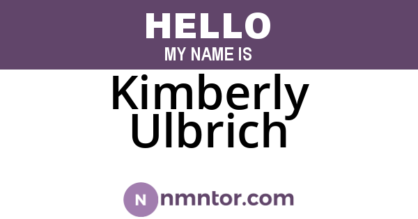 Kimberly Ulbrich
