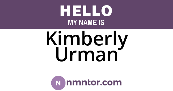 Kimberly Urman