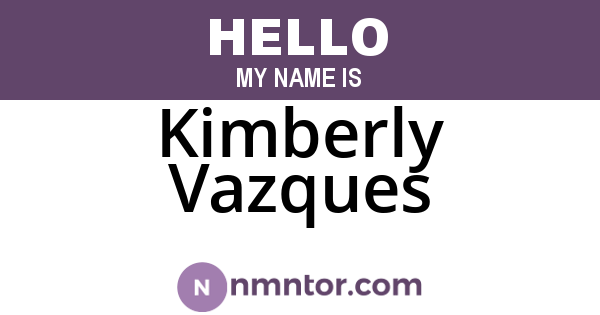 Kimberly Vazques