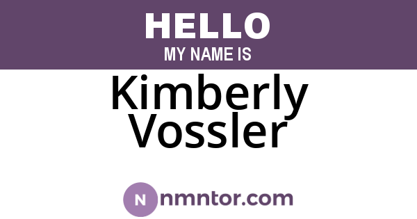 Kimberly Vossler