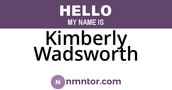 Kimberly Wadsworth