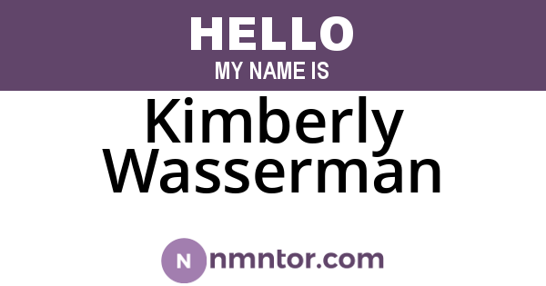 Kimberly Wasserman