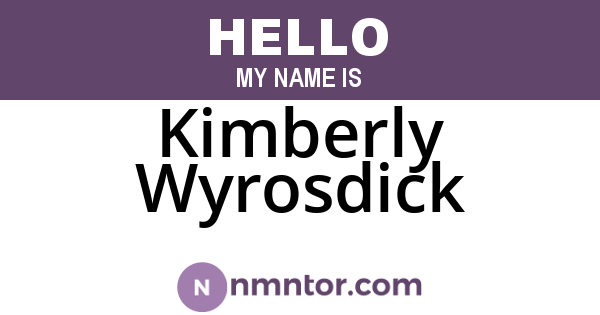 Kimberly Wyrosdick