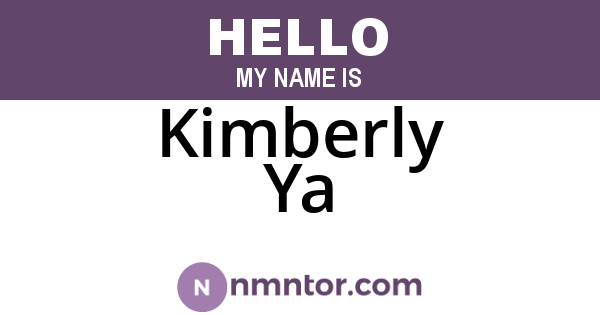 Kimberly Ya