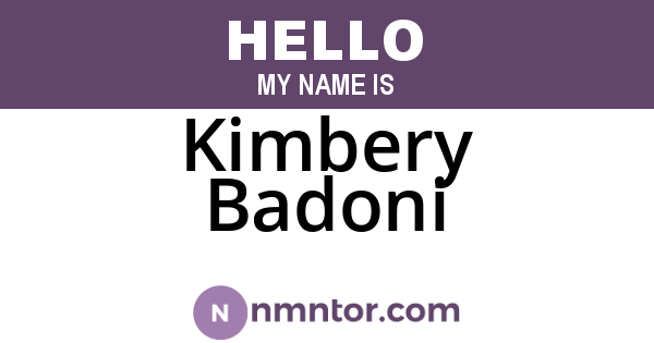 Kimbery Badoni