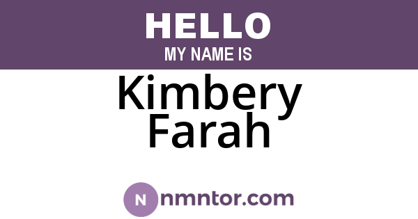 Kimbery Farah