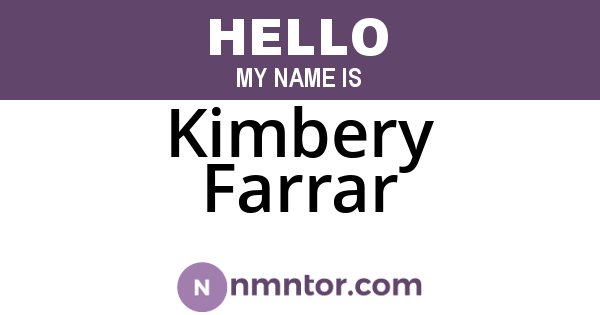 Kimbery Farrar