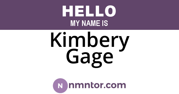 Kimbery Gage