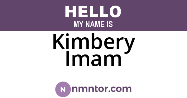 Kimbery Imam