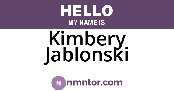 Kimbery Jablonski