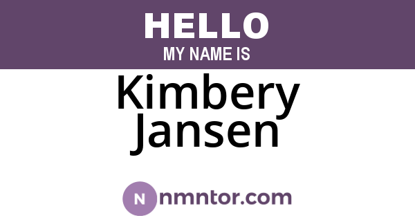 Kimbery Jansen