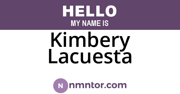 Kimbery Lacuesta