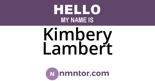 Kimbery Lambert