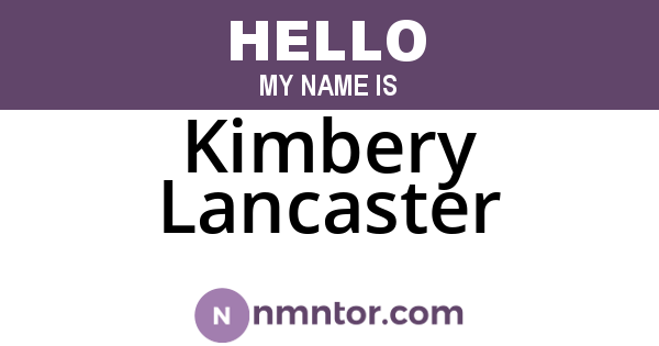 Kimbery Lancaster