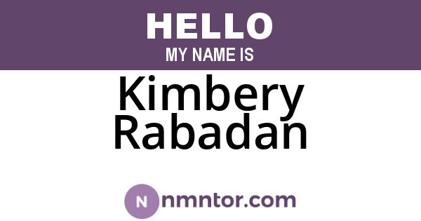 Kimbery Rabadan