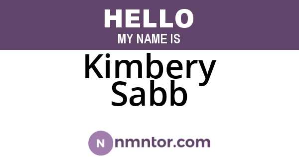 Kimbery Sabb