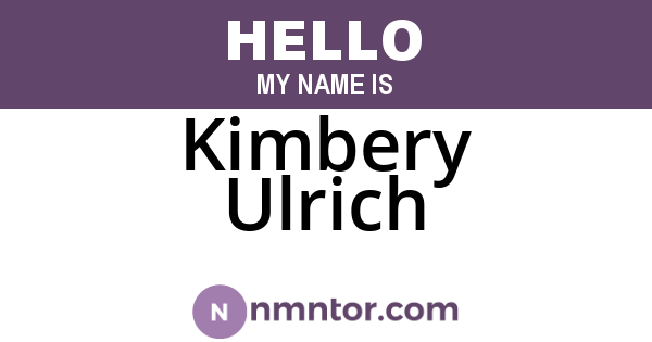 Kimbery Ulrich