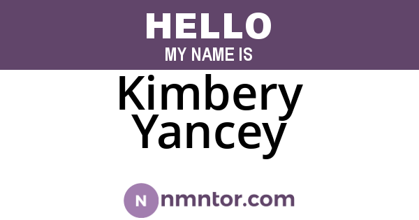Kimbery Yancey