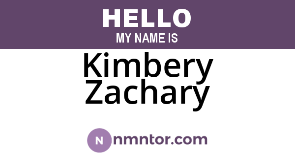 Kimbery Zachary