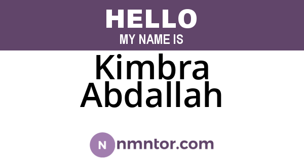 Kimbra Abdallah