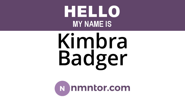 Kimbra Badger