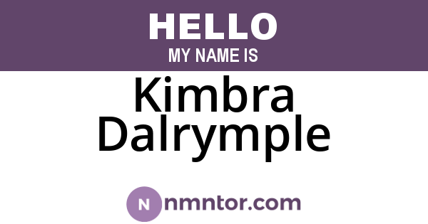 Kimbra Dalrymple