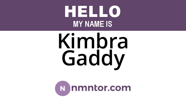 Kimbra Gaddy
