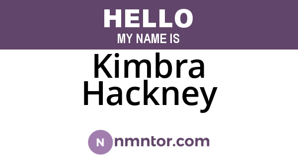 Kimbra Hackney