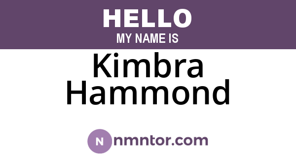 Kimbra Hammond
