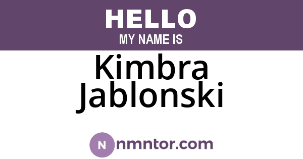 Kimbra Jablonski