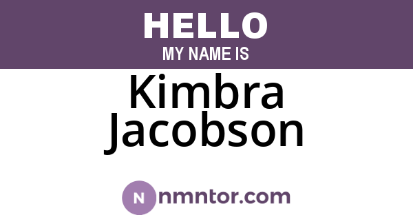 Kimbra Jacobson