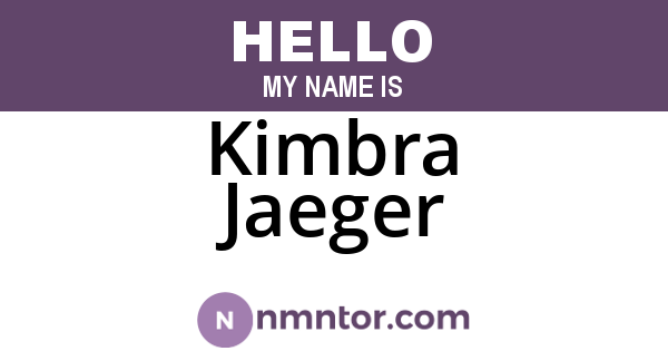 Kimbra Jaeger