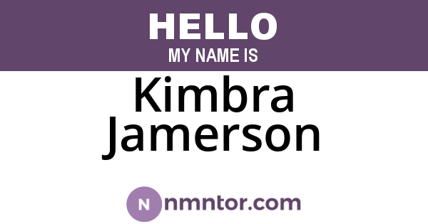 Kimbra Jamerson