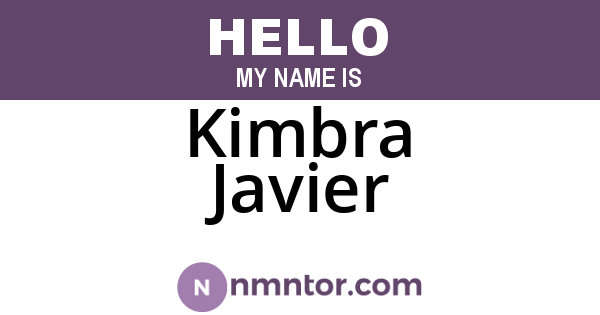 Kimbra Javier