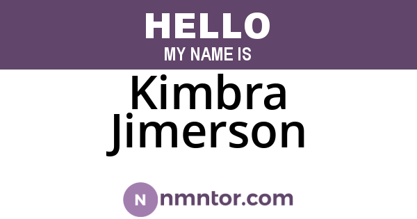 Kimbra Jimerson