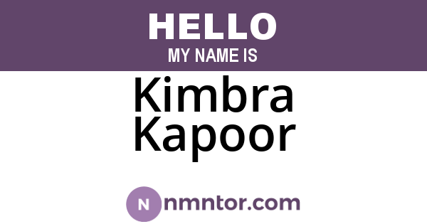 Kimbra Kapoor