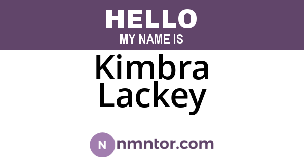 Kimbra Lackey