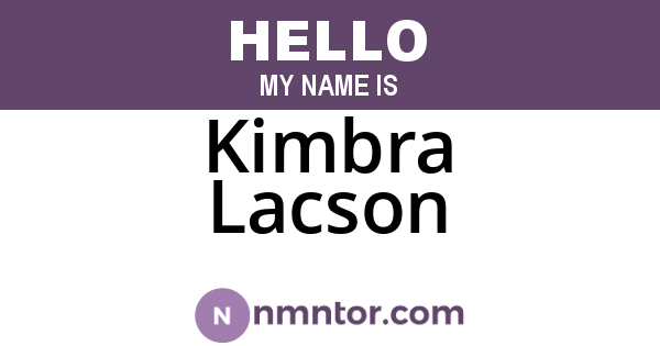 Kimbra Lacson