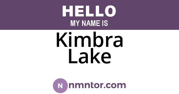 Kimbra Lake